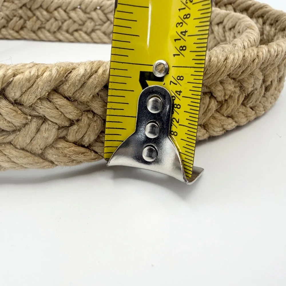 Brooks Brothers Braided Jute Rope Leather Belt Mens 38 Nautical Preppy Classic
